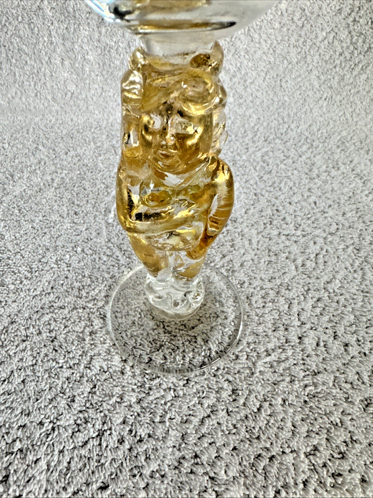 Gold Buddha Stem Glass Worshiping Goblet / Offering Goblet