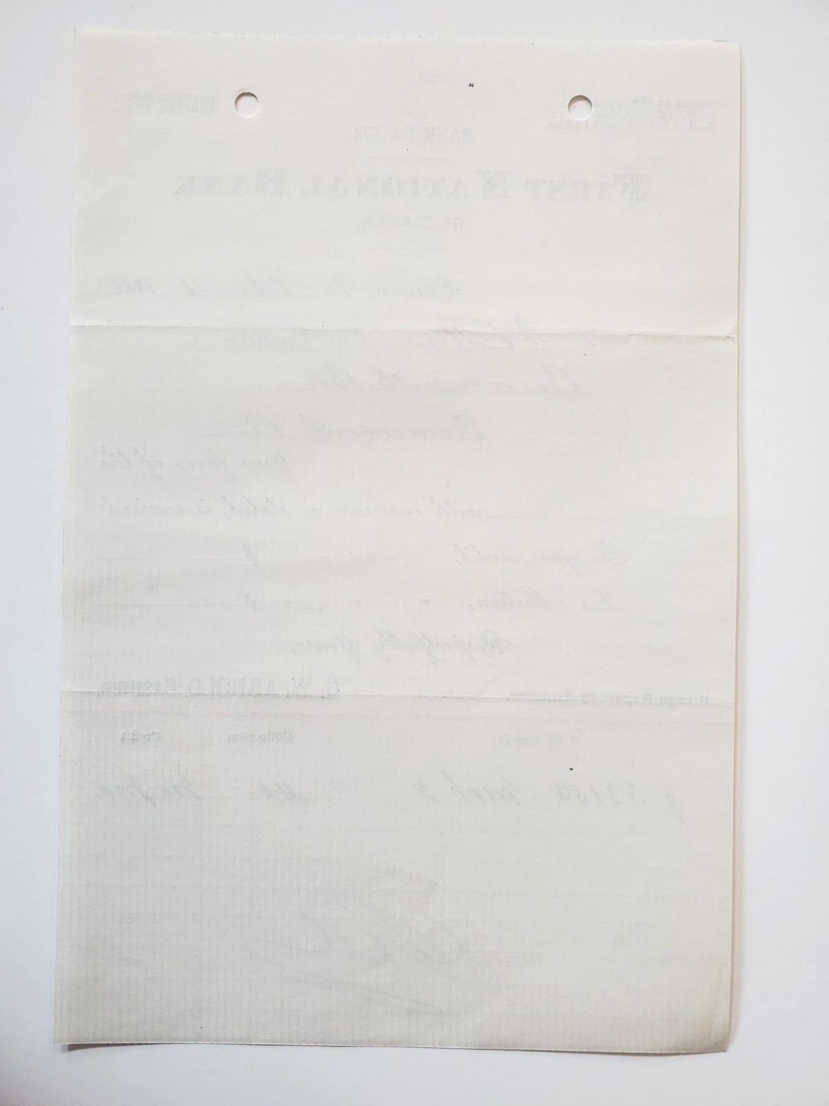 1888, First National Bank of Clarion, PA, Bank No. 774, G.W. Arnold, Cashier