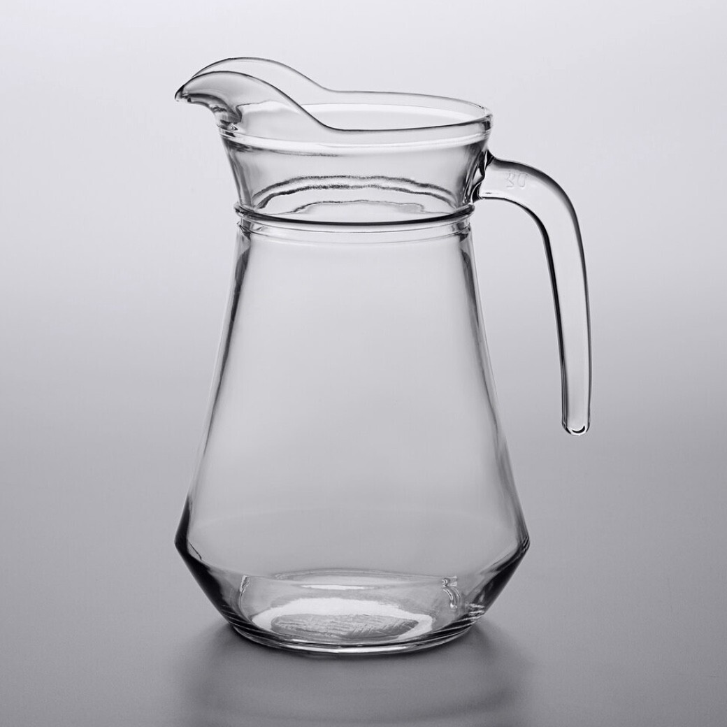 44 oz Glass Pitcher with High Pour Lip