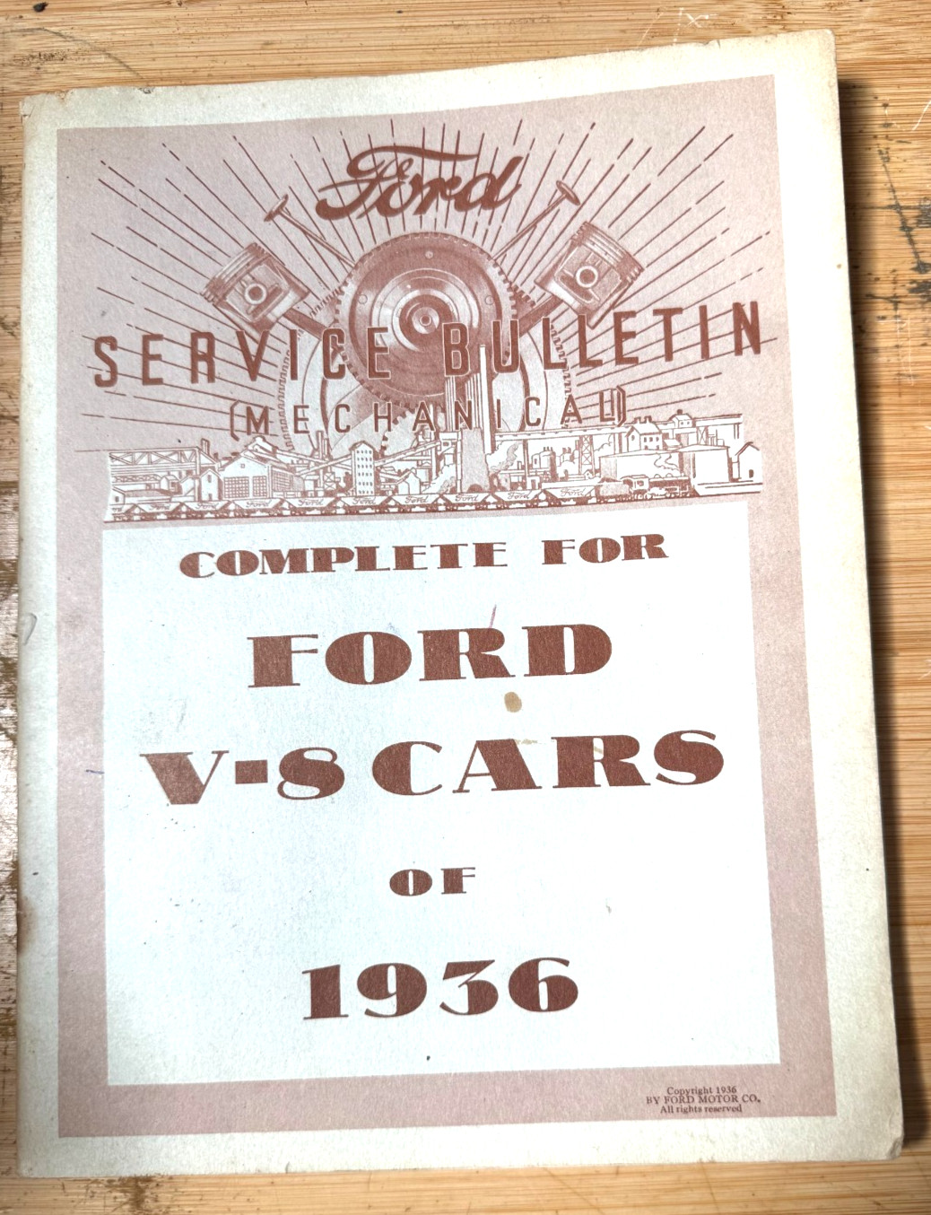 Vintage Ford Service Bulletin Complete for Ford V8 Cars of 1936