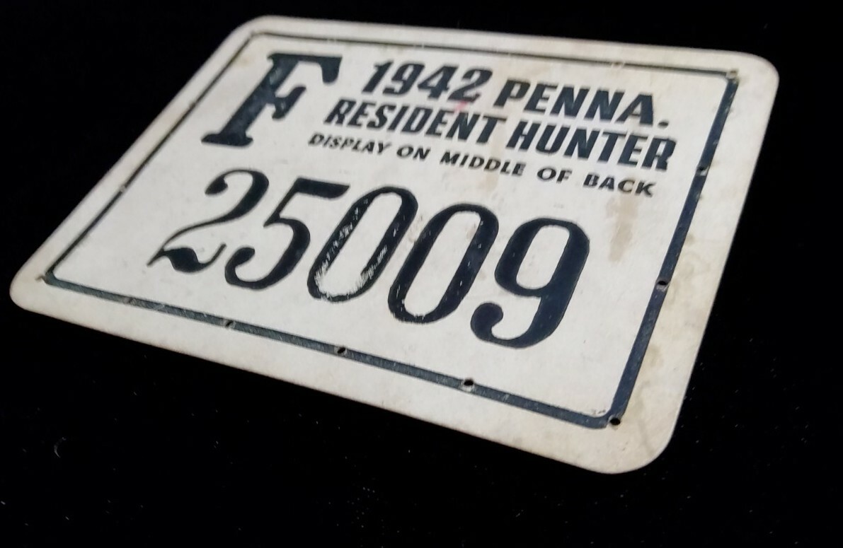 1942 PENNSYLVANIA ANTIQUE HUNTING LICENSE