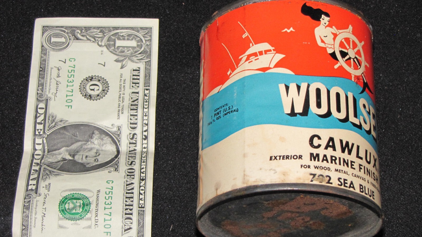 Woolsey Cawlux Marine Finish 1 Pint Sea Blue 3/4 Full Can ~4"x 3.5"