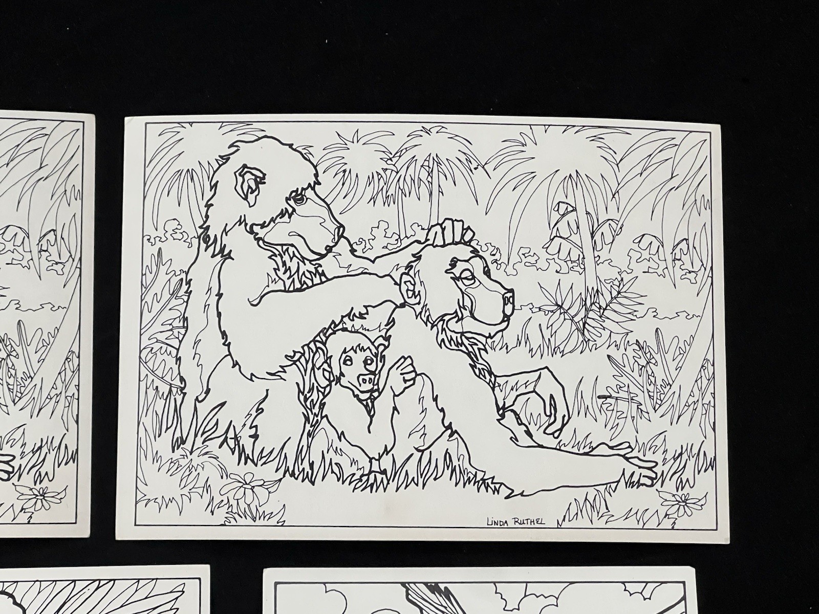 VTG 1974 Doodle Art Coloring Postcard Lot 10 Open Door Enterprises Unused