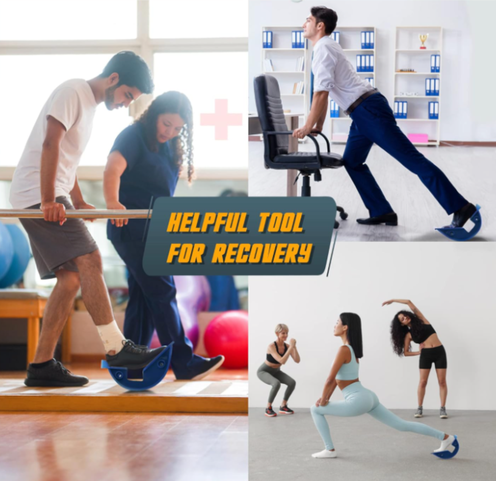 Foot Rocker Calf Stretcher for Plantar Fasciitis & Achilles Tendonitis Relief