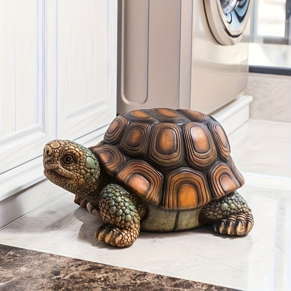 18in Garden Turtle Stool Simulated Animal Sculpture Art Decor Resin Garden Stool