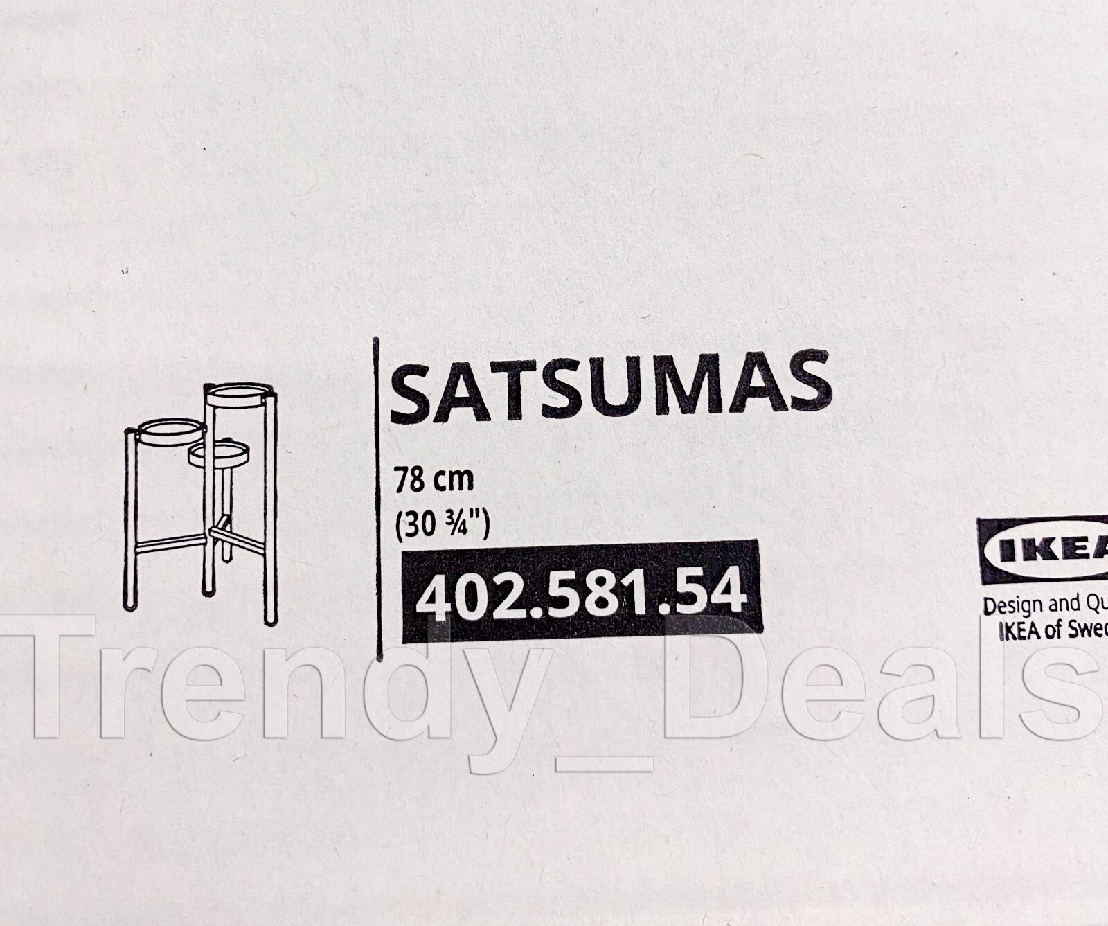 Ikea SATSUMAS Plant Stand Indoor, Bamboo/White, 30 ¾" - NEW