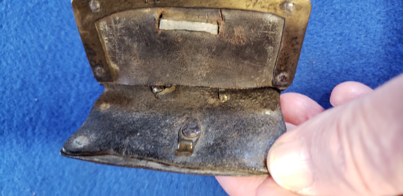 Antique Tibetan Fire, Flint Striker with Pouch Brass and Leather