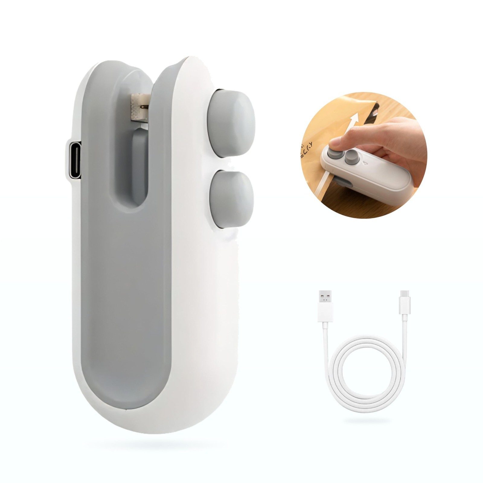 Mini 2-in-1 Snack Heat Sealer, Cutting Portable Food Sealer for Snack Sealing