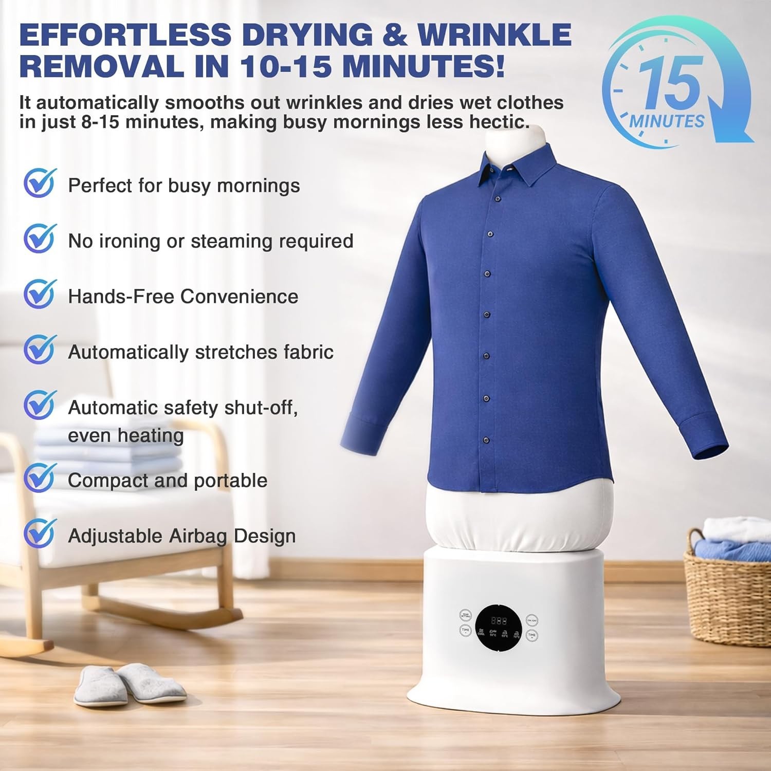 Automatic Hot Air Ironing Machine, Clothes Iron Steamer, Shirts Pant Shoes Socks