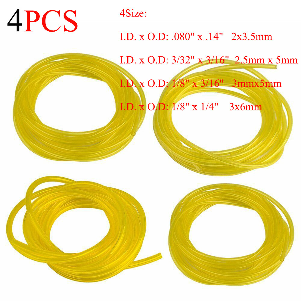 4 Size Fuel Line Hose 16 Feet Petrol Tubing Chainsaw Common Weedeater 2 Cycle