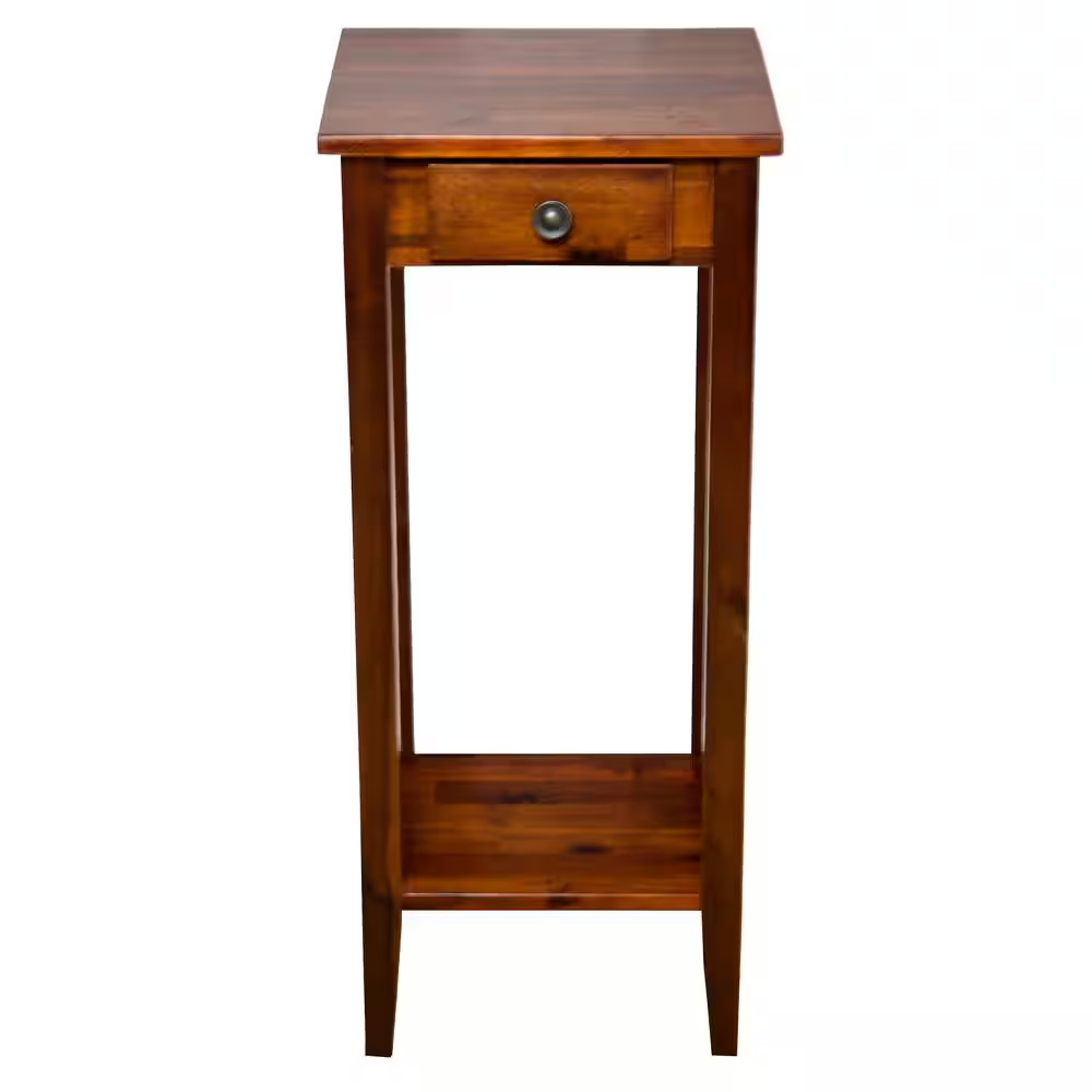 Solid Acacia Wood 27 In. Mahogany Plant Table