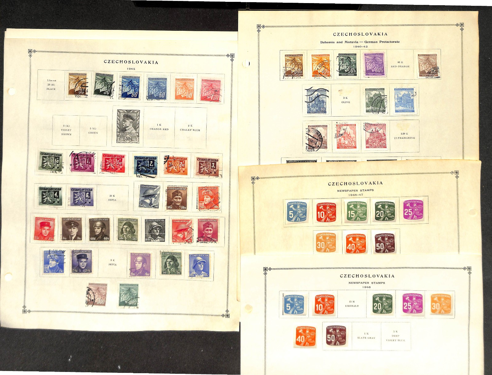 Czechoslovakia Stamp Collection on 40 Scott & Schaubek Pages, 1918-1968 (BH)