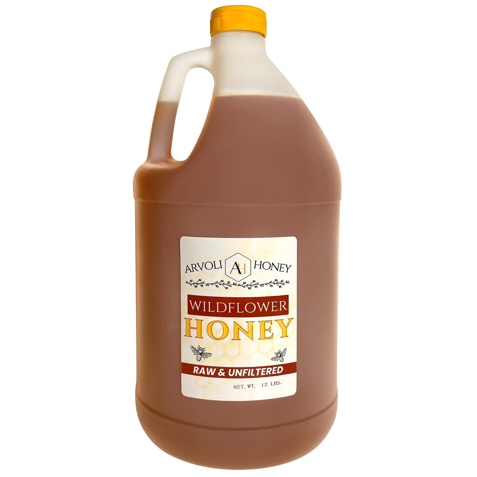 Raw Honey Bulk - 12 LB Jug - Raw Honey 1 Gallon - Raw and Unfiltered Honey