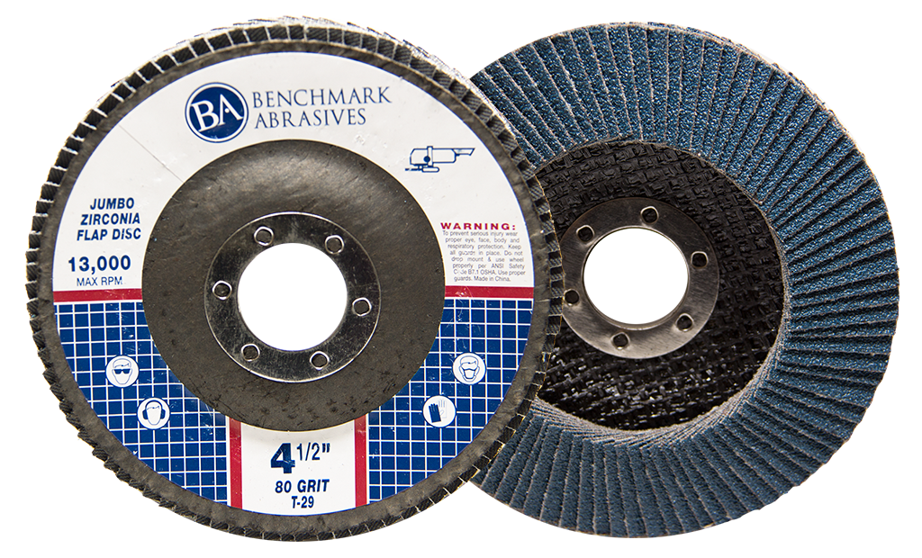 10 Pack 4.5” x 7/8" Jumbo 80 Grit Zirconia Flap Disc Grinding Wheels T29