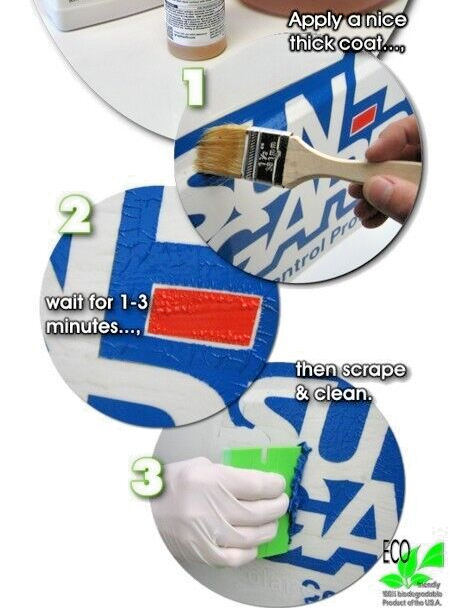 GraphXOff Vinyl Adhesive and Paint Remover Gel 16 oz Bottle = 16.5 sqft coverage