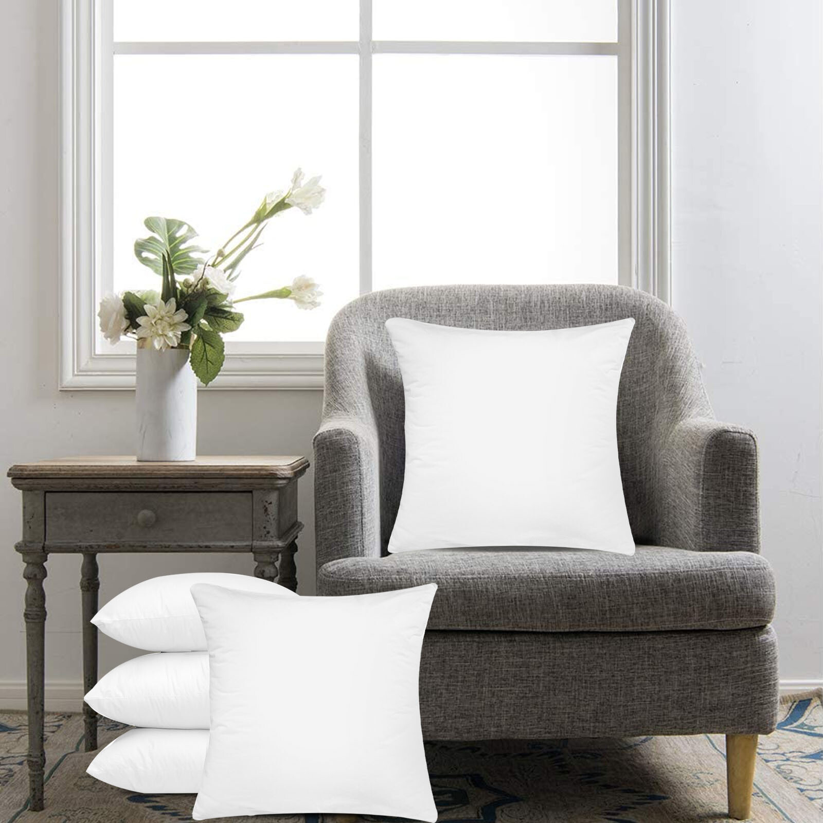 Decorative Throw Pillows Insert Pack of 4 Couch Pillows Sofa Bounce Back Cushion