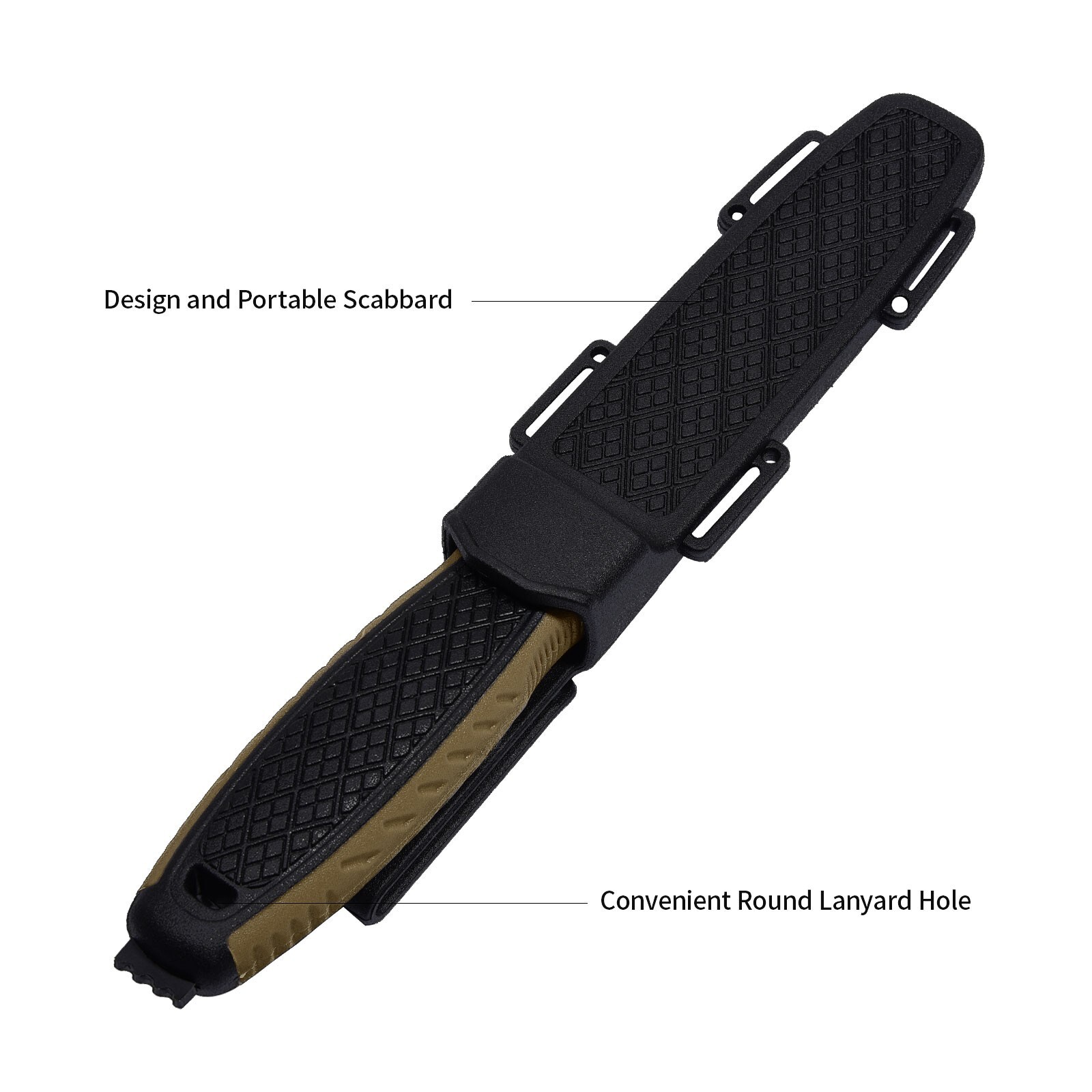 8.7" Double Edge Blade Dagger Fixed Blade Knives with Sheath Self-Defense Knife