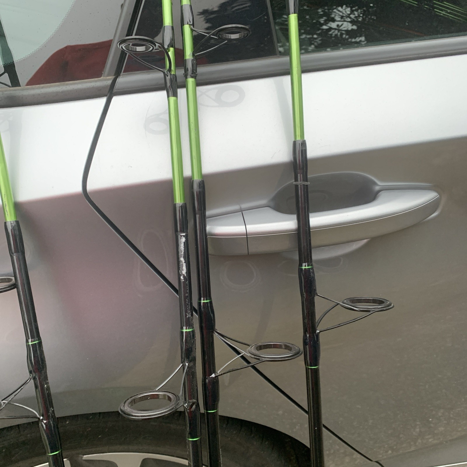 (Lot of 2) Zebco Bite Alert Spinning Fishing Rod 2pc 7' Medium Heavy 17-50lb.