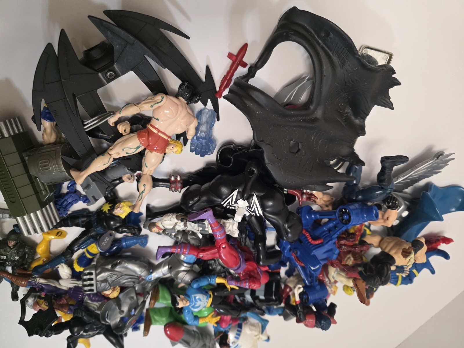 Mixed Lot of Junk Action Figures and Toys, Plastic Unboxed Missing Junk Toy Box