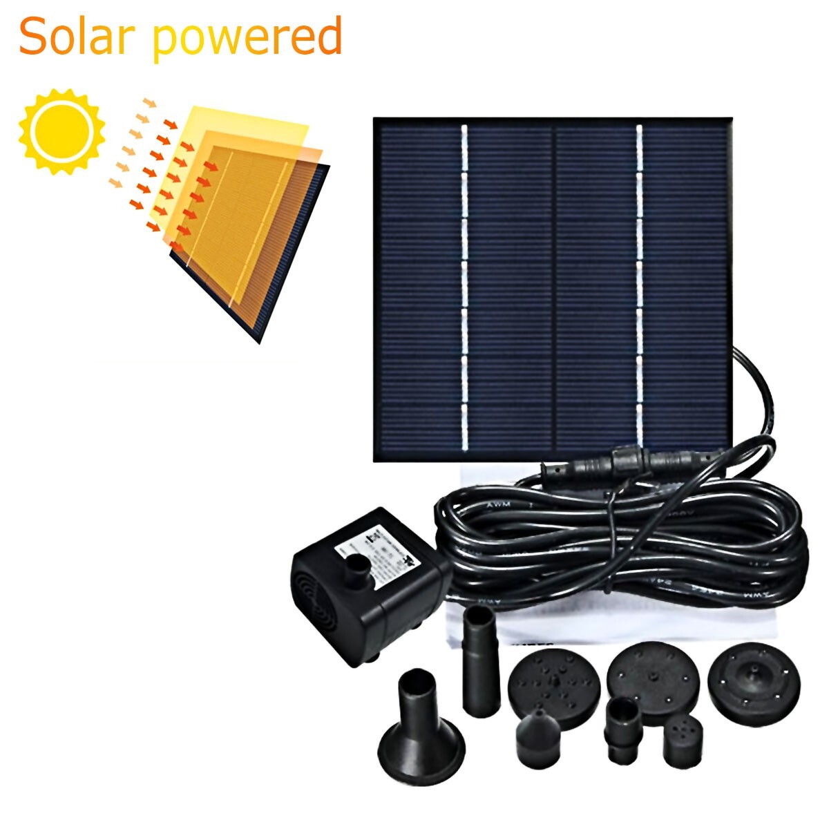 Solar Power Fountain Floating Water Pump for Bird Bath Pond Pool