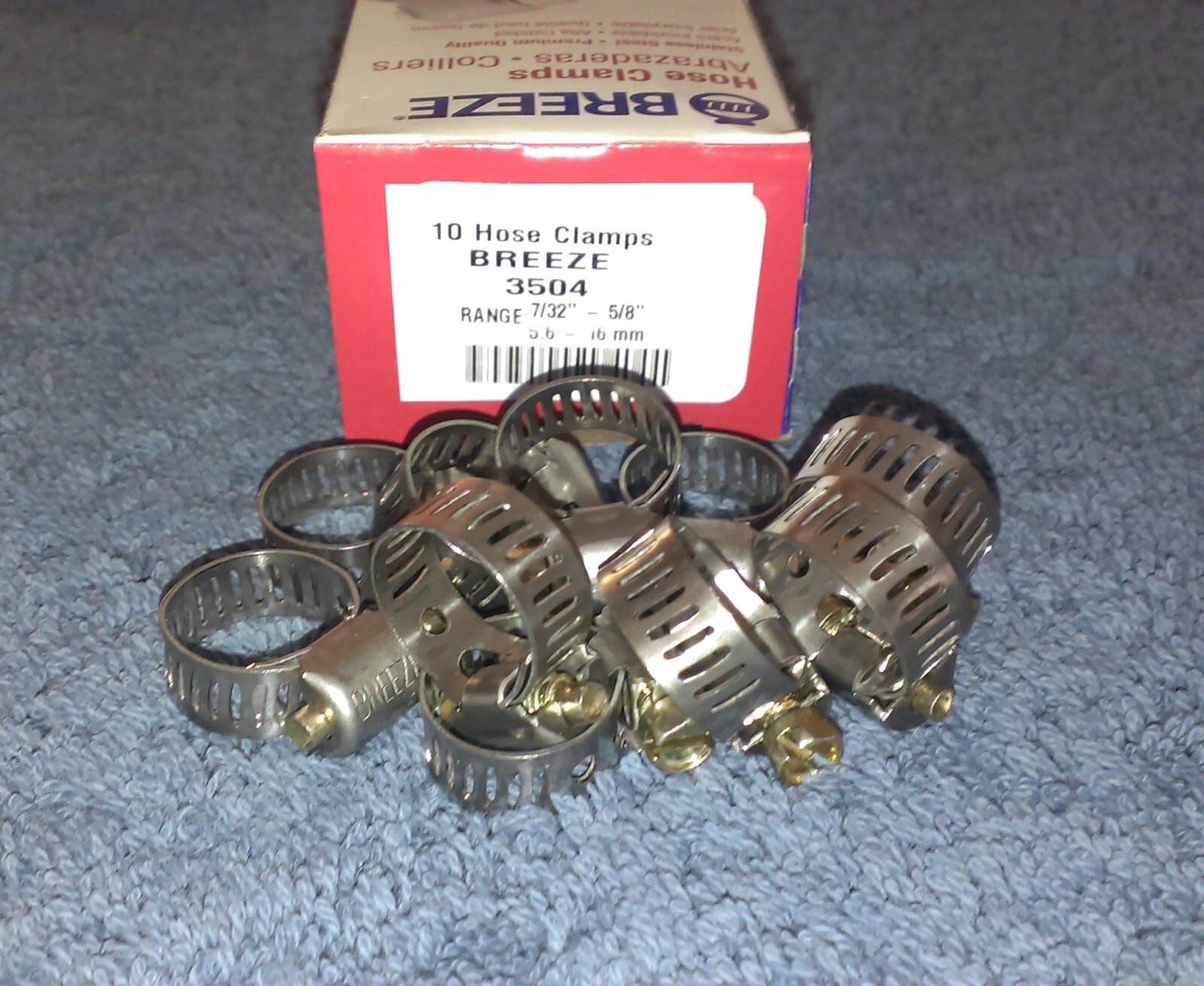 10 Clamps Breeze Stainless Steel Hose Clamp SAE Size 4 7/32 X 5/8" USA MADE