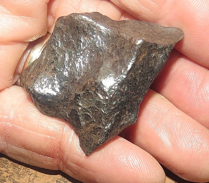 75 gm . CANYON DIABLO IRON METEORITE TOP GRADE ARIZONA STAND USA