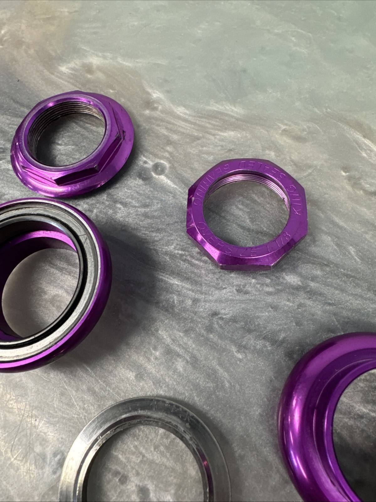 Chris King 2Nut No-Logo Headset 1 1/8" Threaded Purple 3DV 3D Violet 90s MTB