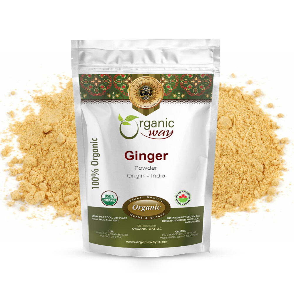 Organic Way Ginger Root Powder - Organic, Kosher & USDA Certified (1/2LBS / 8Oz)