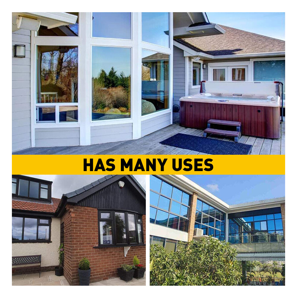 20"x10FT Uncut Roll Window Mirror Silver Chrome Tint Film Car Home Office Glass