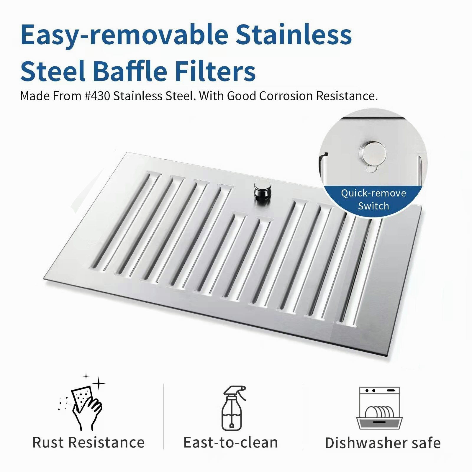 36 in Insert Range Hood 800CFM Built-in Stainless Steel Kitchen Cooker Hood New