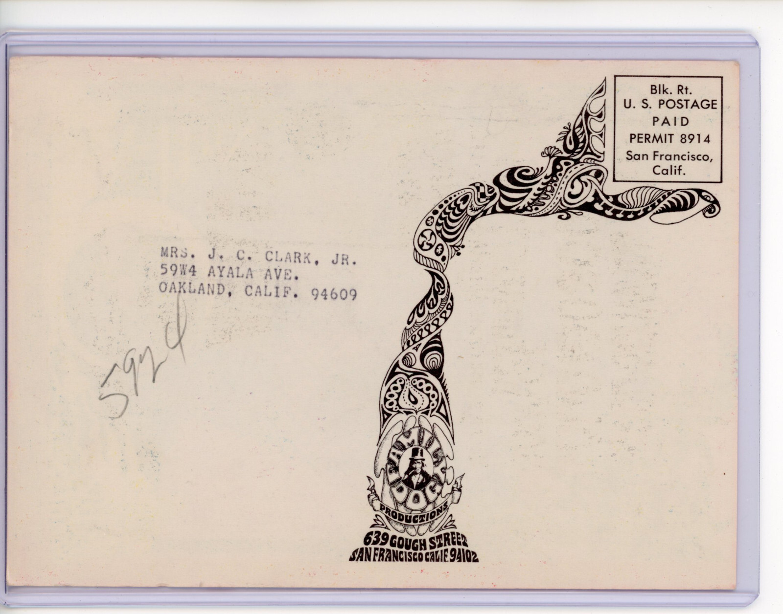 Kaleidoscope, Avalon Ballroom 3/68, Family Dog FD111, San Andreas Fault postcard