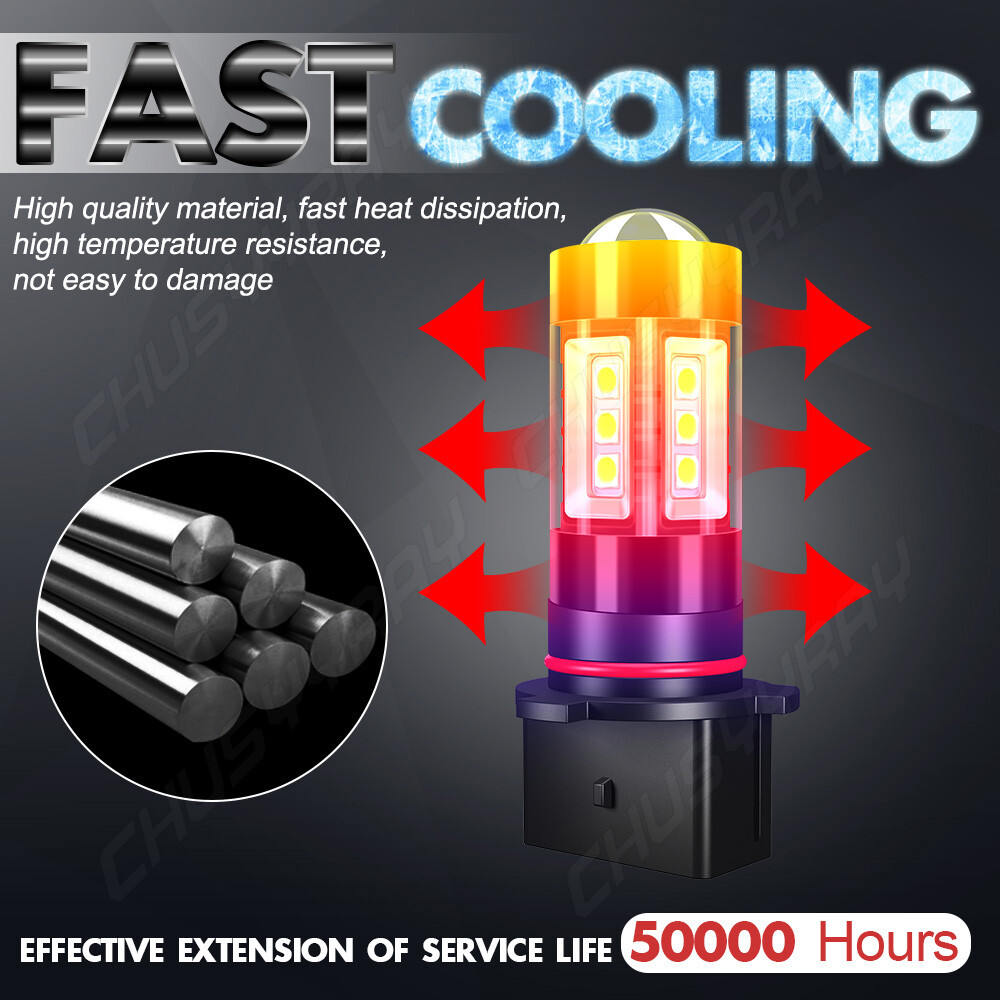 2x 12278 PSX26W LED Fog Light Bulbs 6000K WHITE FOR GMC Yukon XL 2015-2019 US