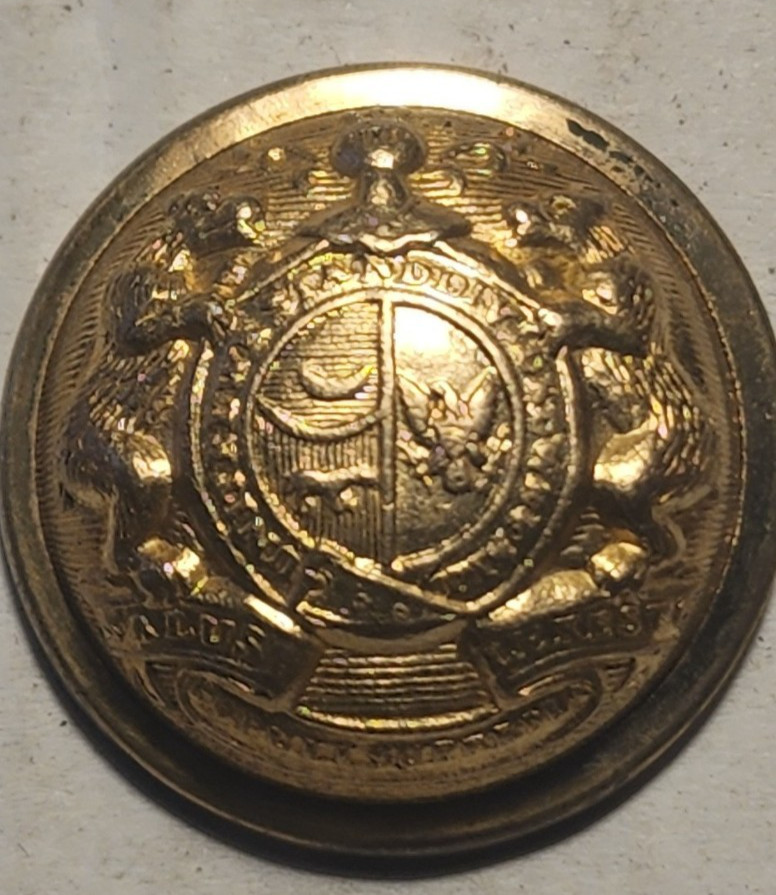 CONFEDERATE MISSOURI CIVIL WAR OFFICERS COAT BUTTON ~ WATERBURY BUTTON CO EXTRA
