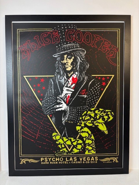 Psycho Las Vegas Concert Poster Alice Cooper 2016 Unframed Near Mint 18"X 24"