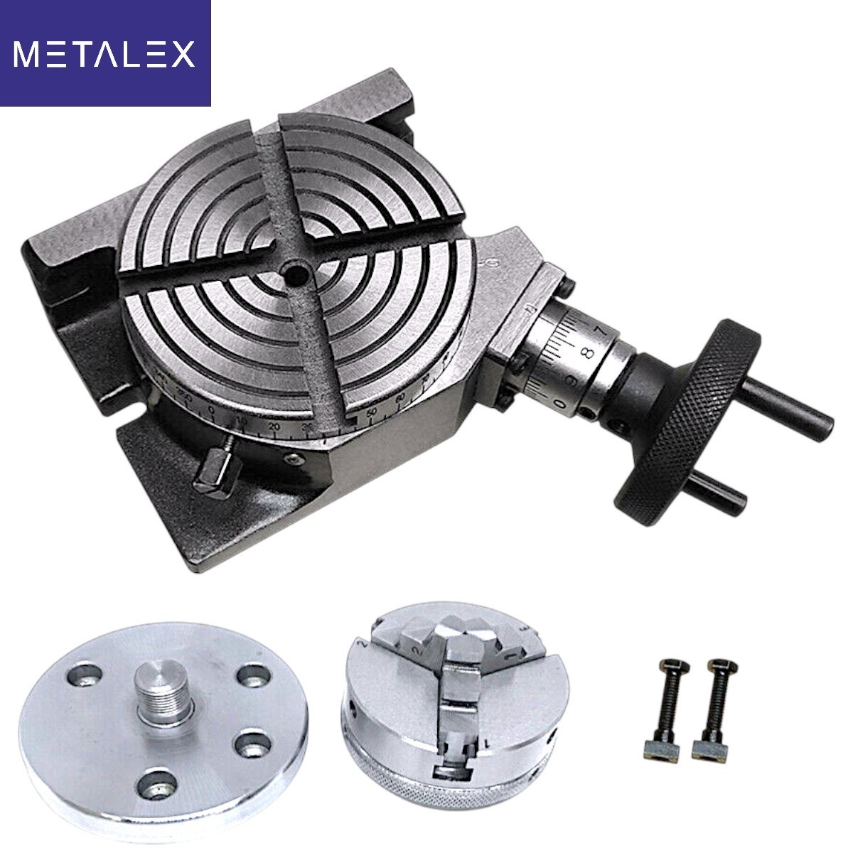 New Rotary Table Horizontal Vertical With 65mm 3 Jaw Lathe Chuck Backplate USA