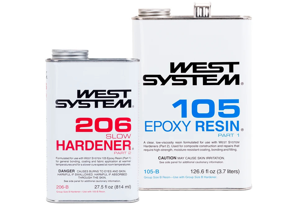 WEST SYSTEM 105-B Epoxy Resin with 206-B Slow Hardener Kit 1.2 Gallon