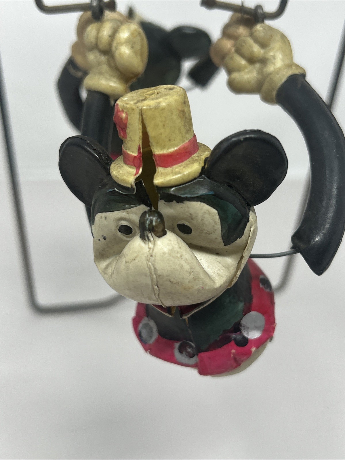 Celluloid Mickey & Minnie Mouse Acrobats Wind Up Toy Vintage Rare Read 1930s