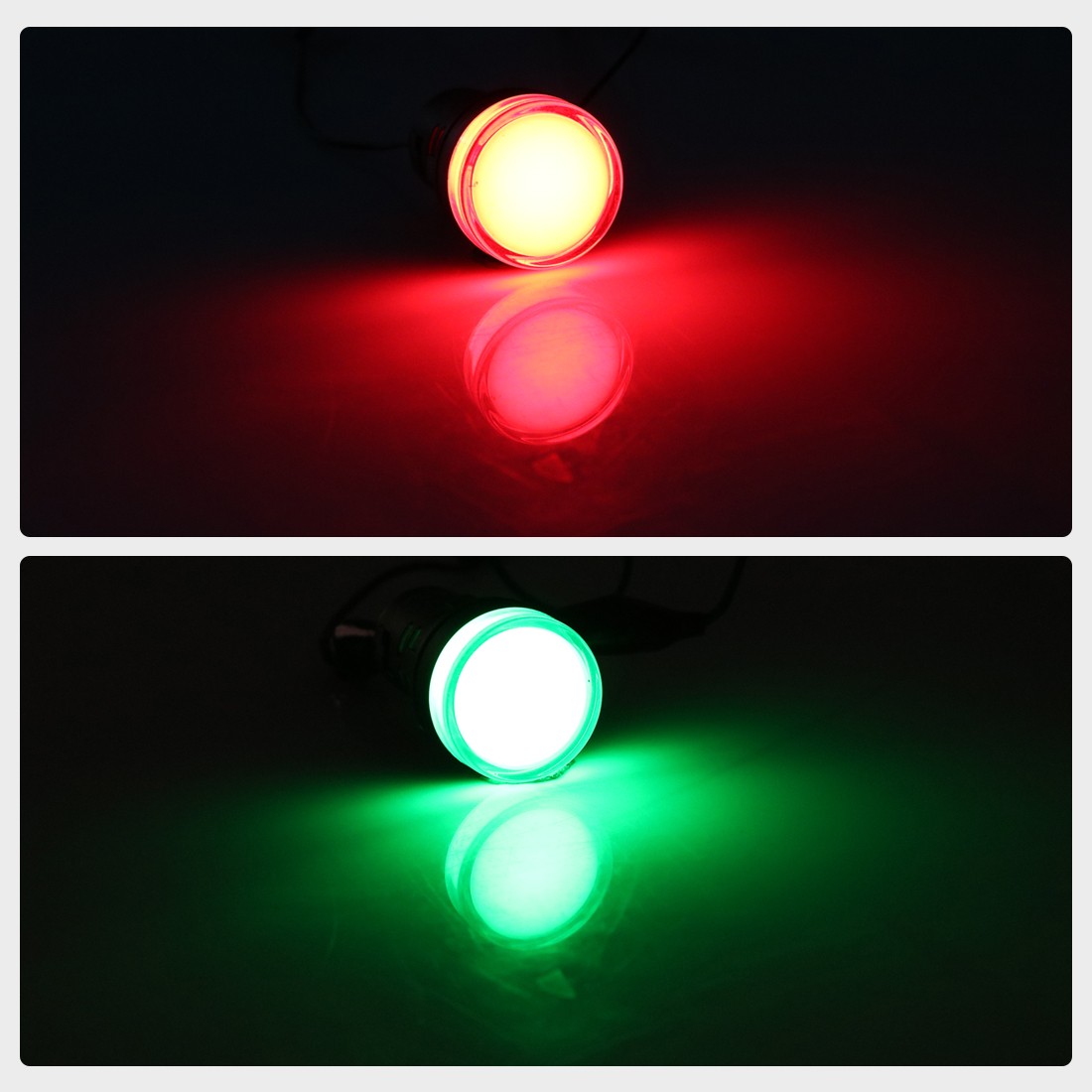 10sets AC/DC 110V Indicator Lights Red Green LED Flush Panel Mount 7/8" 22mm