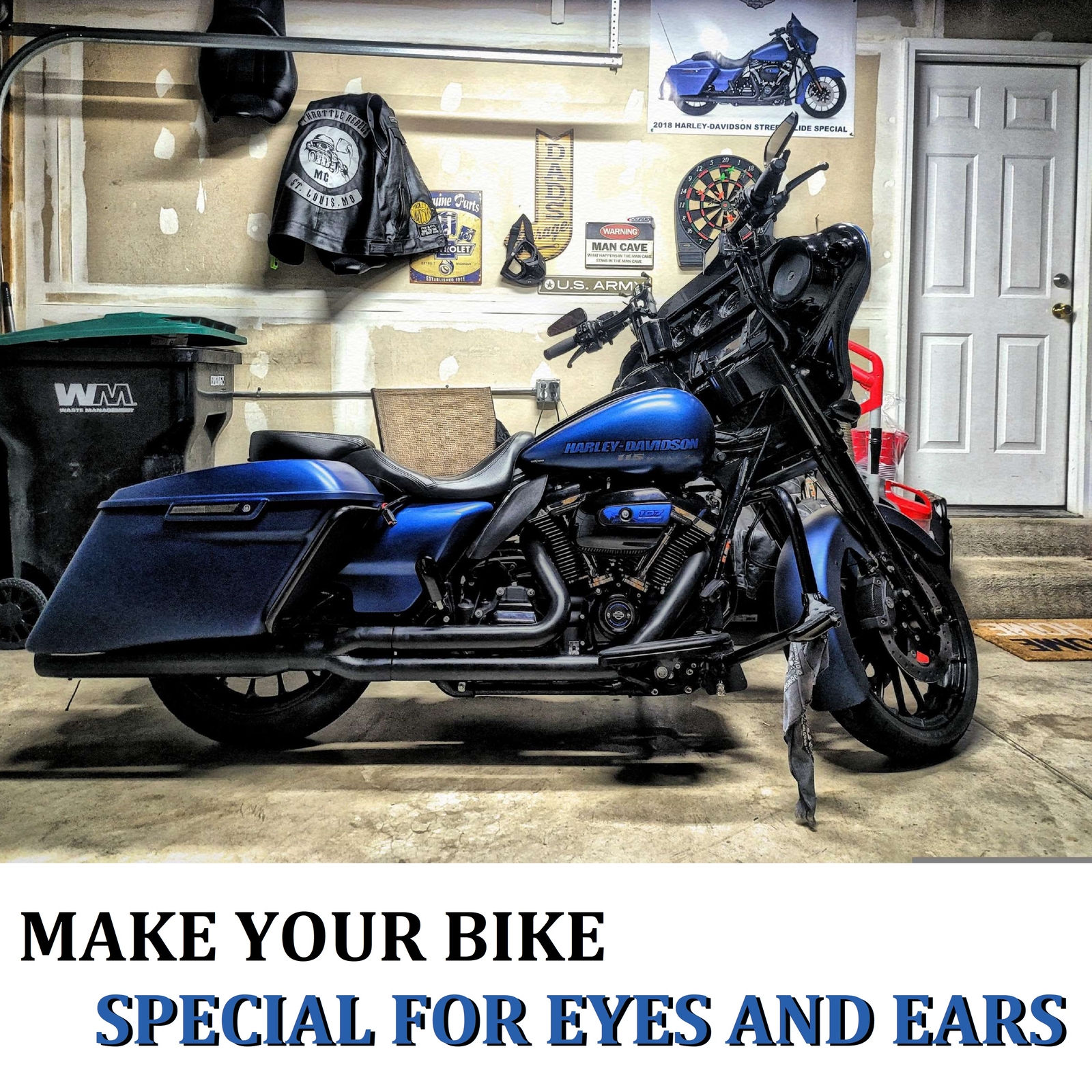 Pro 2 into 1 Black Exhaust Pipe w/ 4" Muffler Fit 1995-2016 Harley Touring