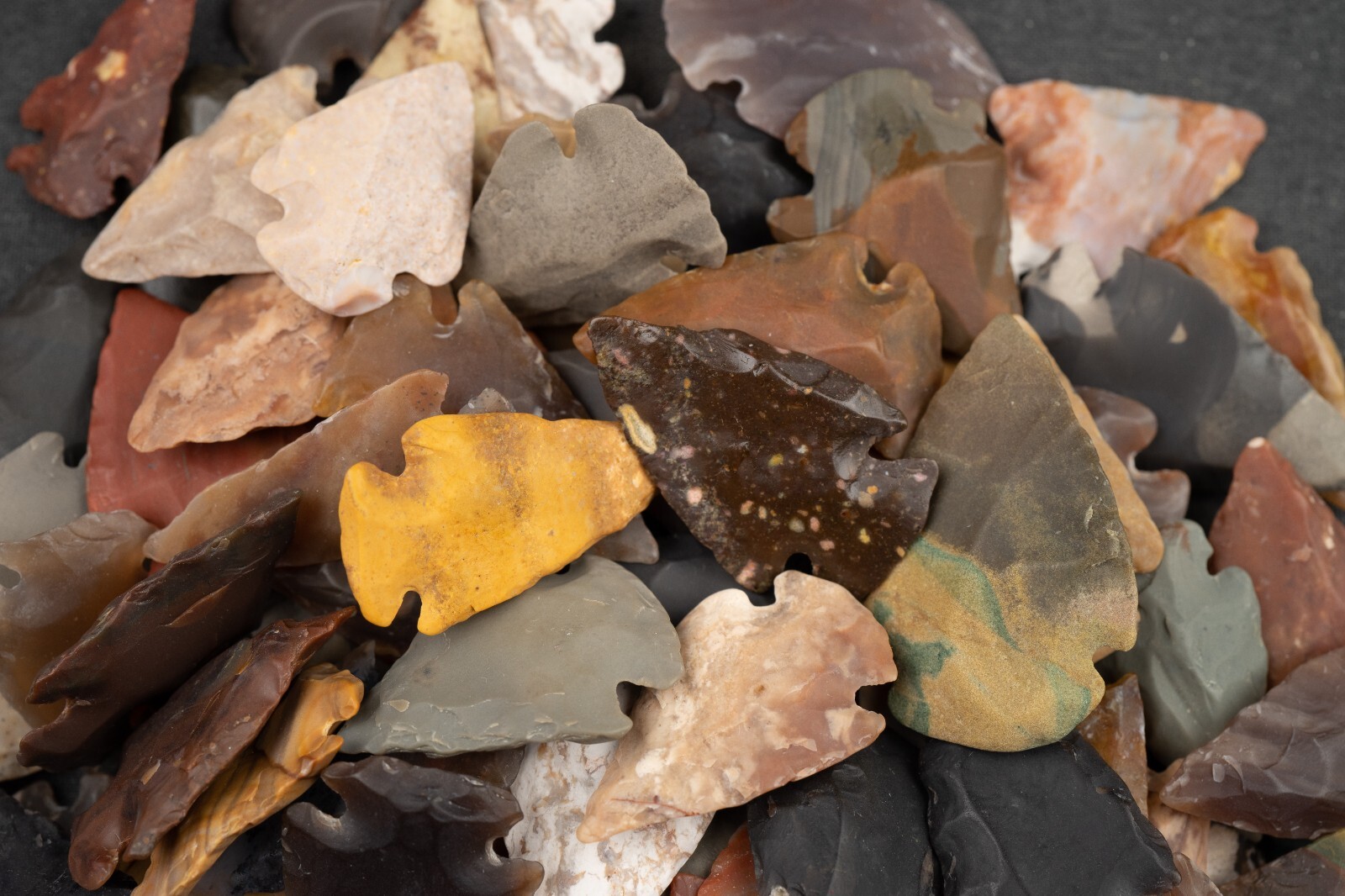 ** 10 PC River Washed Flint Arrowheads Ohio Collection Points Size 1"-1.2" **