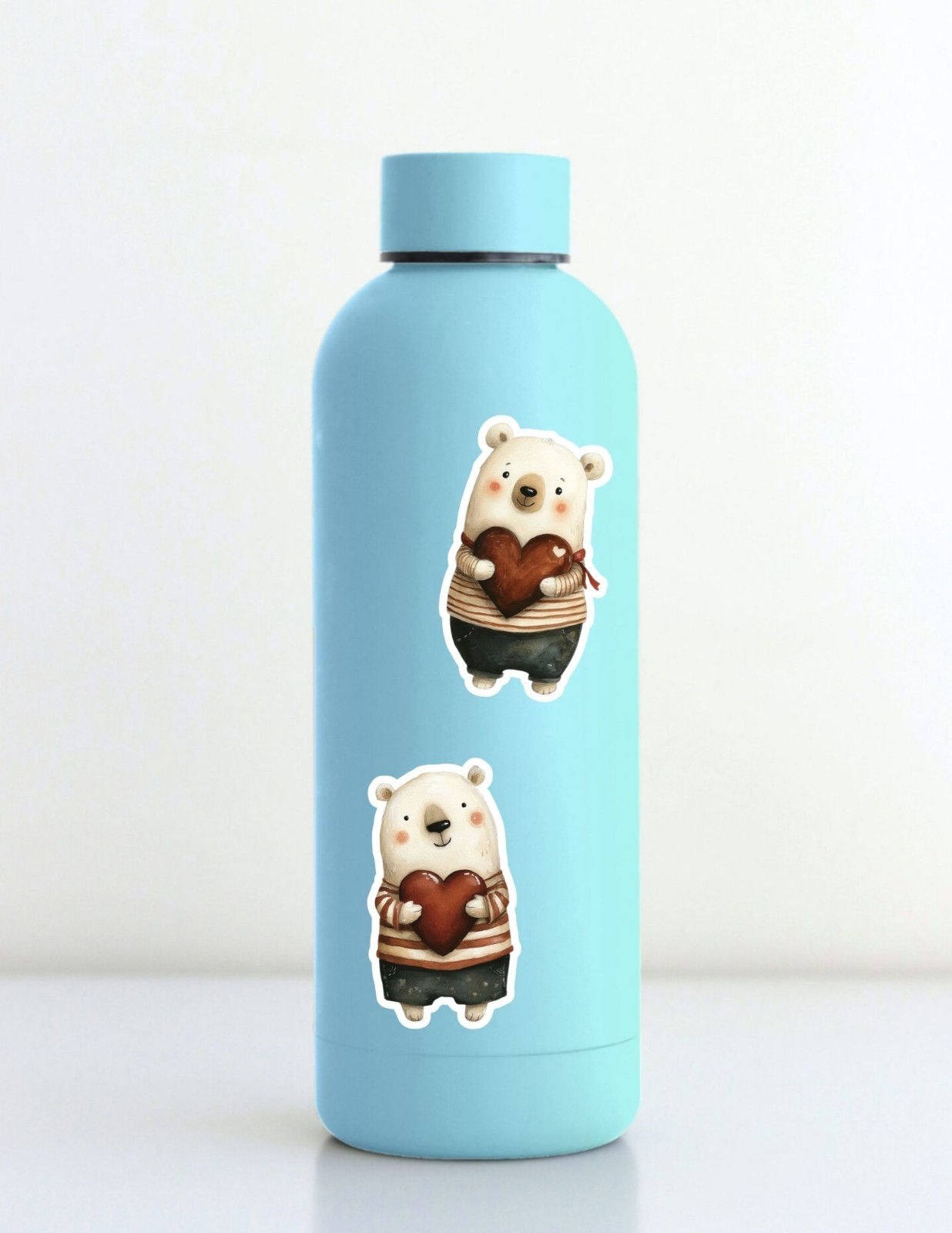 Valentines Polar Bear Die Cut Vinyl Stickers Set Scrapbooking Laptop Waterbottle