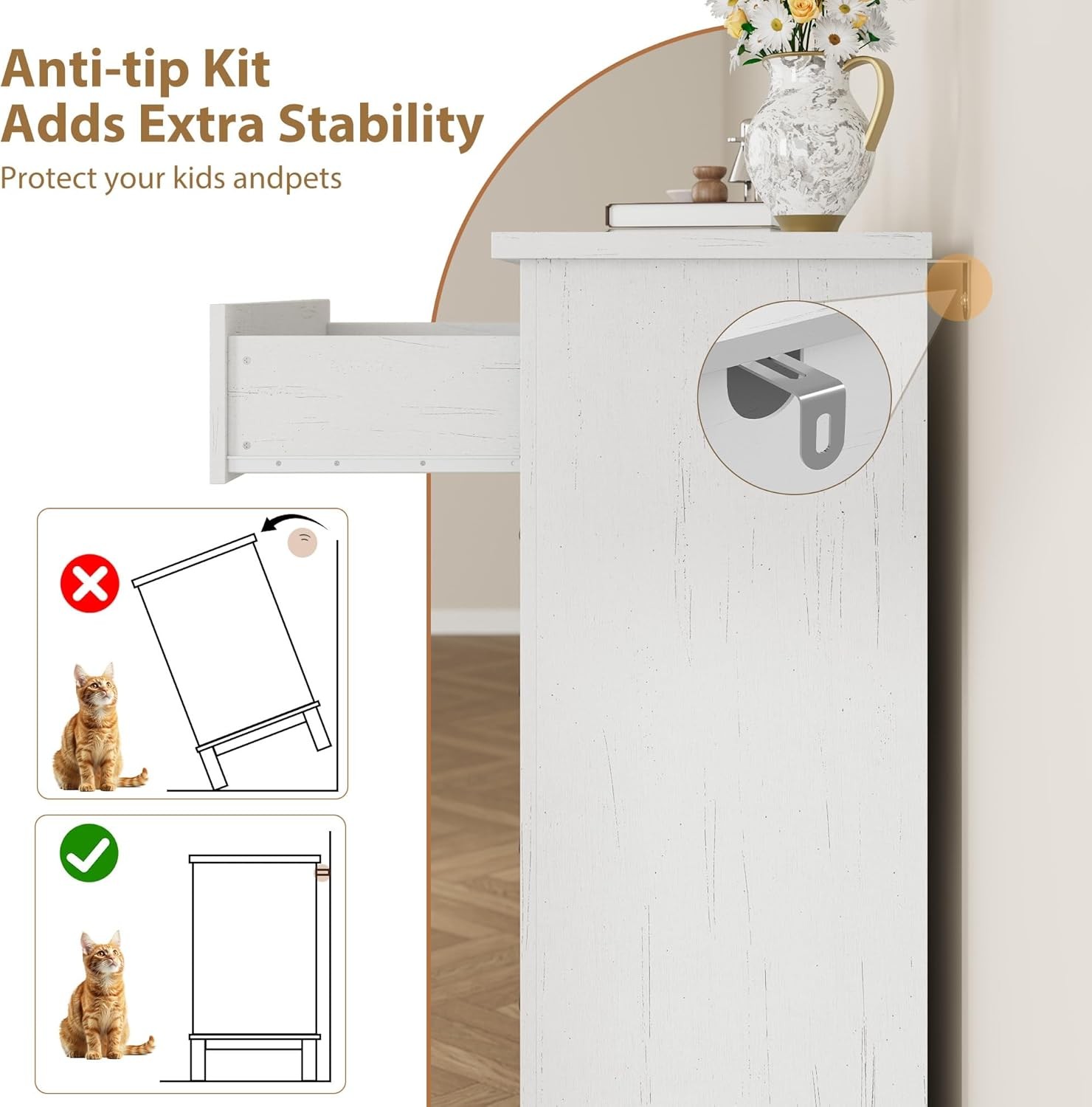 5 Dresser for Bedroom, 41.3'' Tall Vertical Drawer Dresser with Large Storage