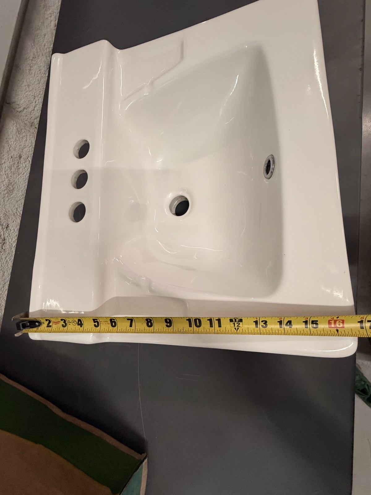 Cato White Caribe Jazmin 4" Faucet Centers Wall Mount Lavatory Sink 15035010100