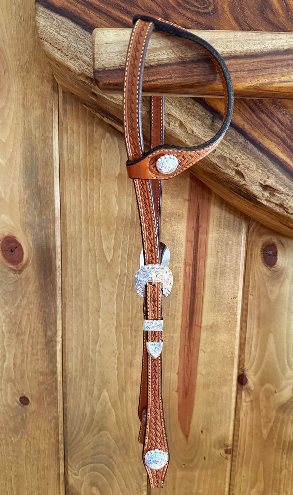 Beautiful COWBOY Vaquero SILVER SLIDING EAR HORSE HEADSTALL By Hansen Of CA