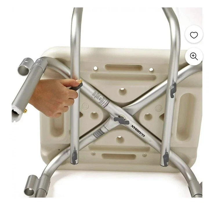 Guardian MDS89745RAH Shower/Bath Chair with Padded Armrests - 350lbs