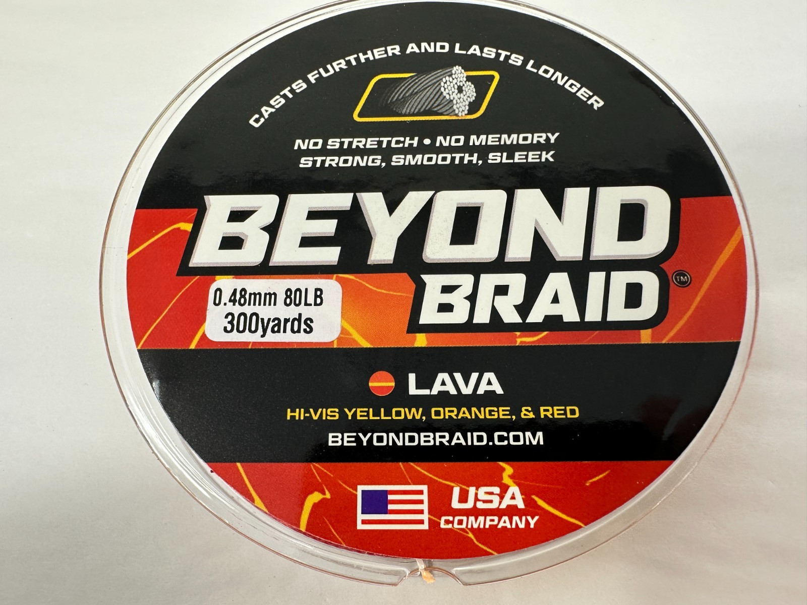 500 Yards of Beyond Braid Braided Fishing Line, No Stretch LAVA 2 Sizes Avail.