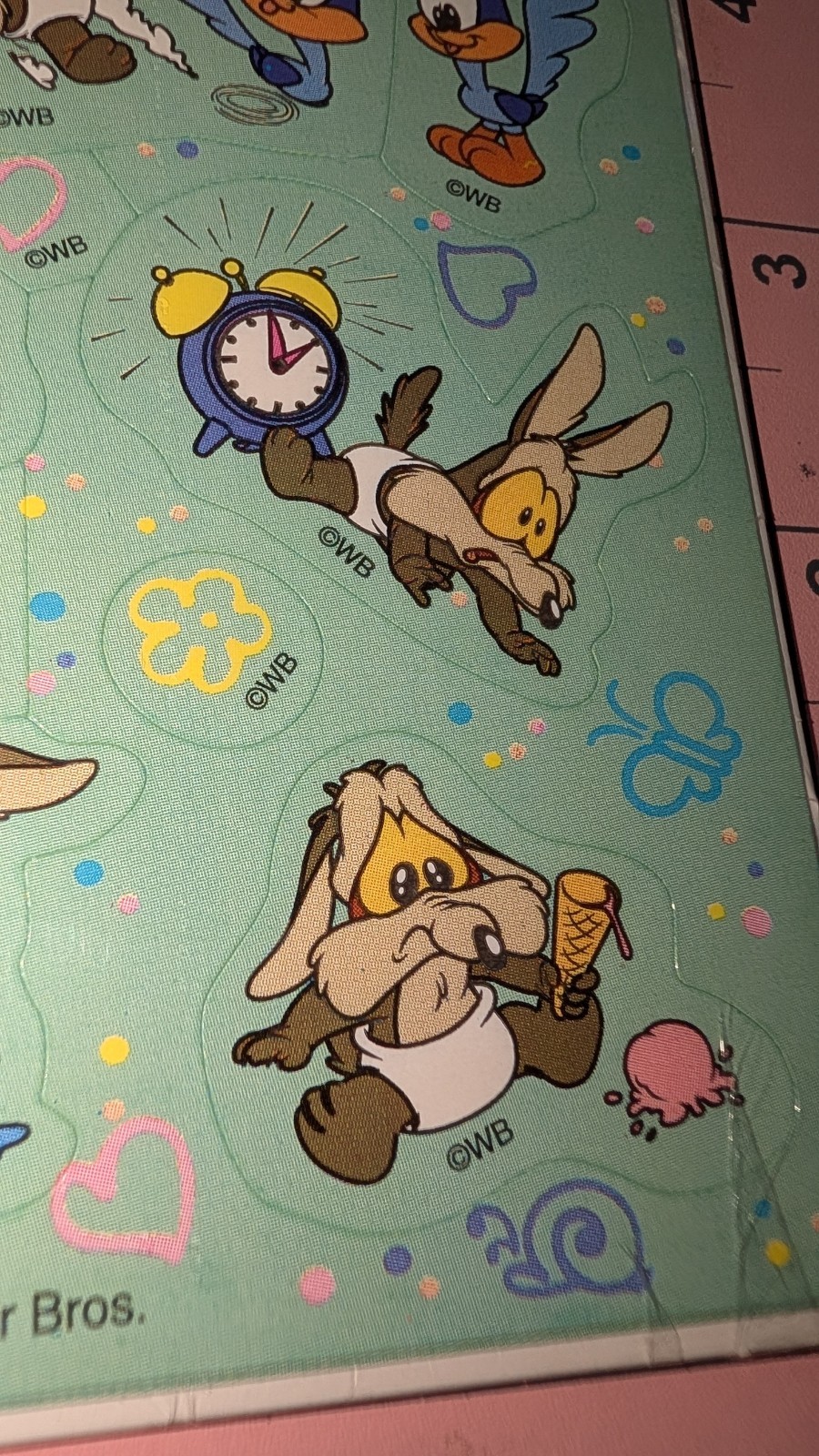 Vintage Stickers Baby Looney Tunes Roadrunner Wile E Coyote 2 Sheets New