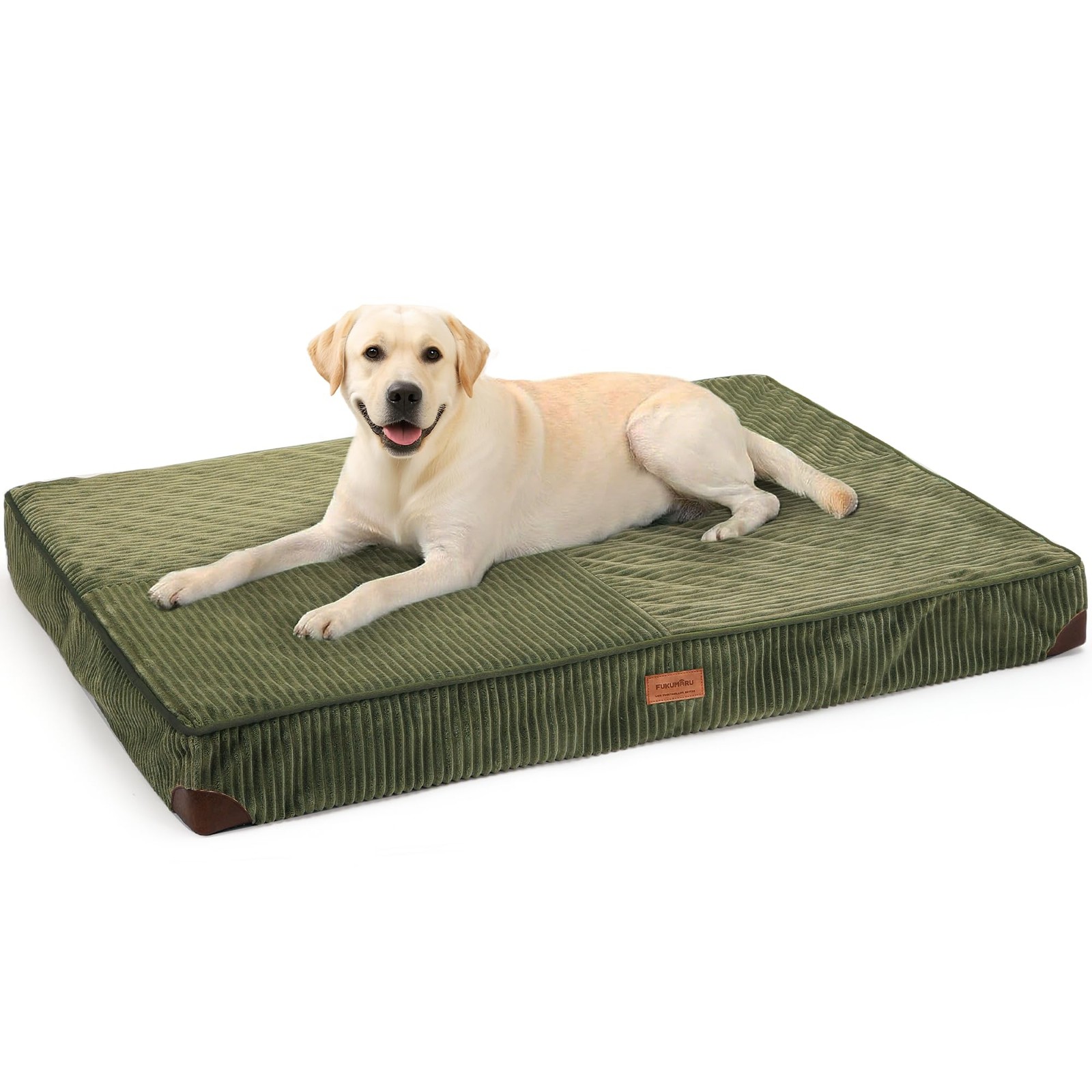 FUKUMARU Dog Bed Thickened Corduroy Orthopedic Beds with Washable Cover, Large