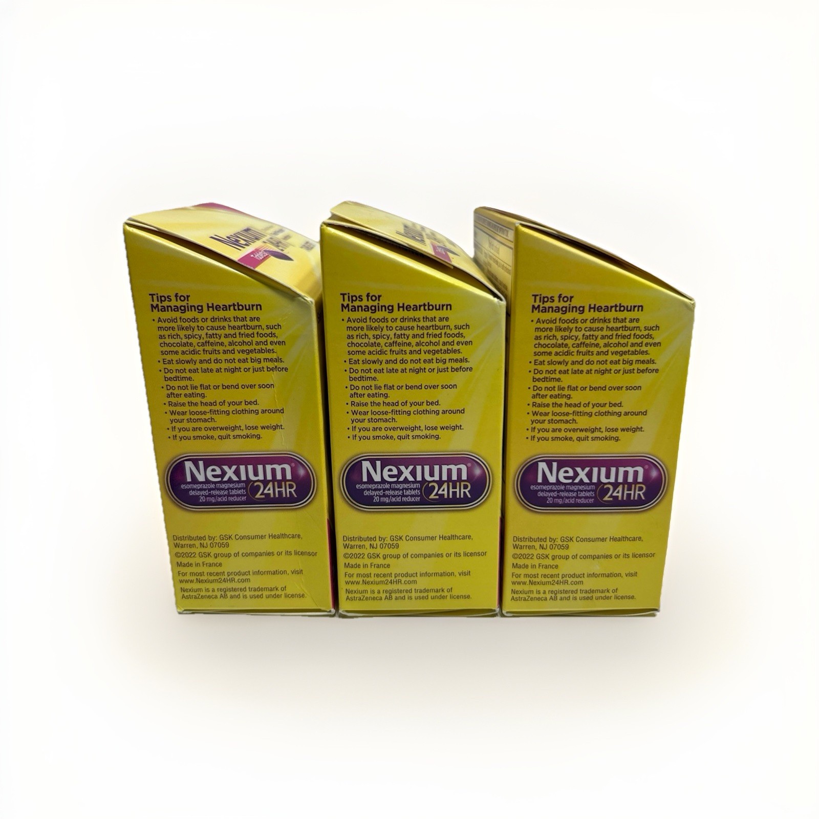 Nexium 24hr Delayed Release Heartburn Relief 20mg TABLETS 14 count-3Pack Exp8/26