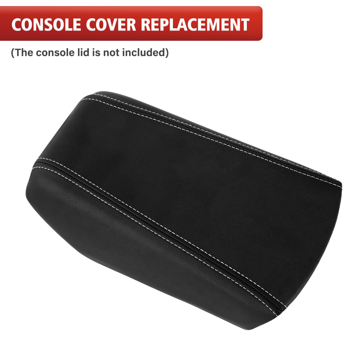 Fit 2016-2023 Nissan Maxima Center Console Lid Armrest Leather Cover Gray Stitch